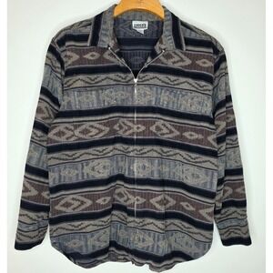 Vintage 90s Chicos Aztec Jacket Sz M Zip‎ Southwestern Chore Shacket Granola